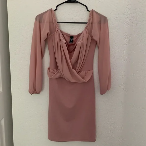 strapless open back dress Chiffon Light Pink Sweetheart Long Bridesmaid Dresses, Wedding Party Dress,  MB127 main image 1